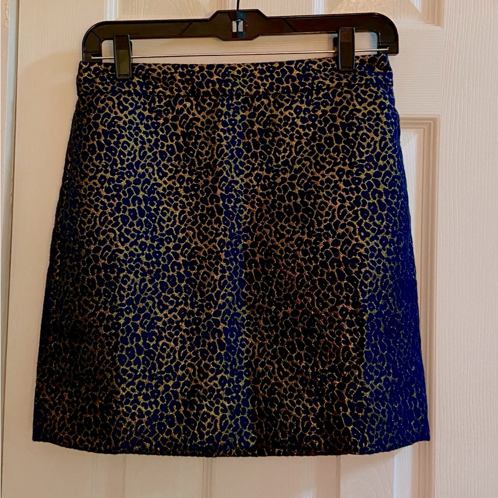 J. Crew Metallic Leopard Print Skirt